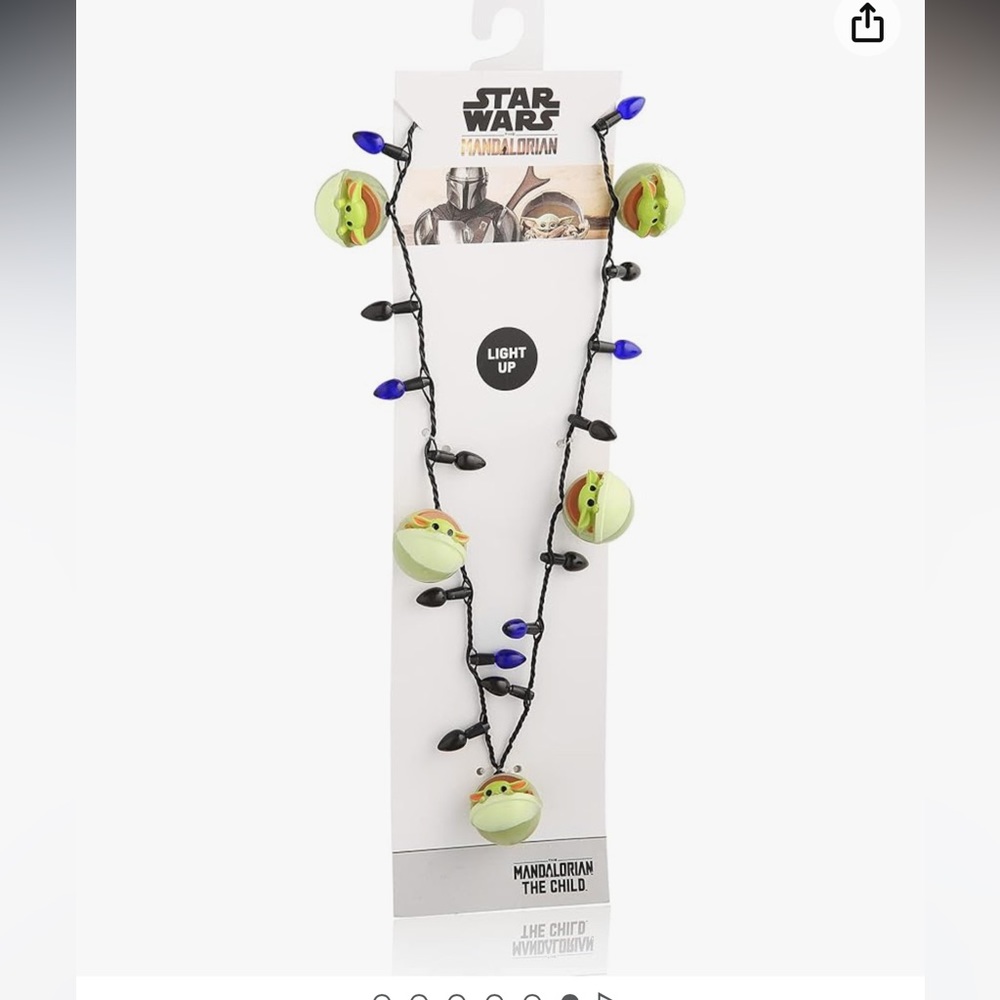 Disney Star Wars The Child Light Up 30-Inch Grogu  Christmas Necklace Brand New